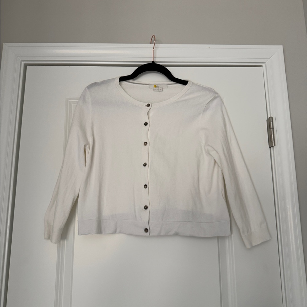 Chic White Button-Up Cardigan